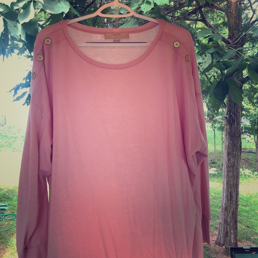 Loft Plus long sleeved baby pink shirt size 20/22